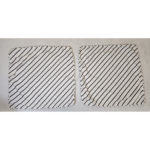 Set of 2 Pottery Barn Striped Pillow Cover Gray White 20x20 2015 Diagonal Washed - Picture 3 of 10